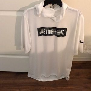 Nike longline Hoodie Tee Men’s size Large White